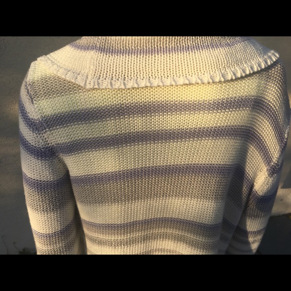 Lark Lane sweater cardigan white lavender - Picture 4 of 6